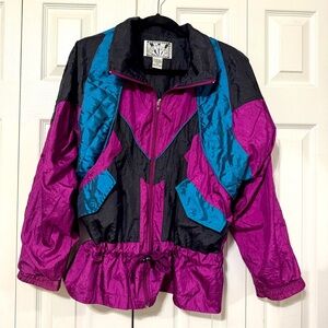 Vintage 80s Sunterra Womens Nylon Windbreaker Jacket L purple  Iridescent